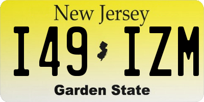 NJ license plate I49IZM