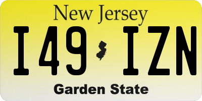 NJ license plate I49IZN