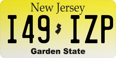 NJ license plate I49IZP