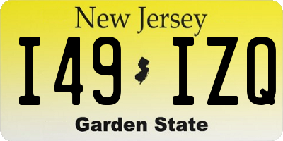 NJ license plate I49IZQ