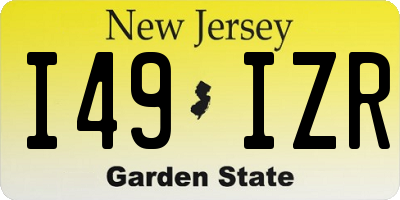 NJ license plate I49IZR