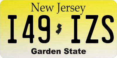 NJ license plate I49IZS