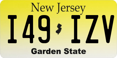 NJ license plate I49IZV