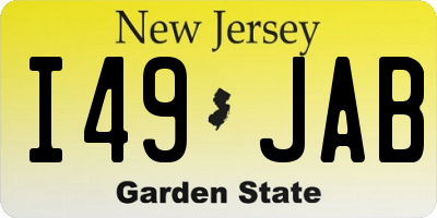 NJ license plate I49JAB