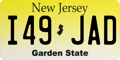 NJ license plate I49JAD