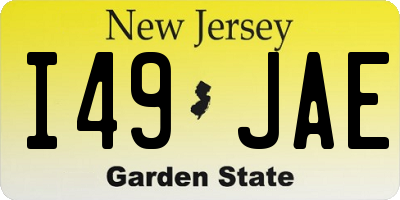 NJ license plate I49JAE