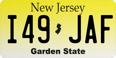 NJ license plate I49JAF
