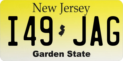 NJ license plate I49JAG