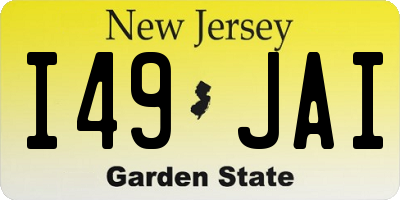 NJ license plate I49JAI