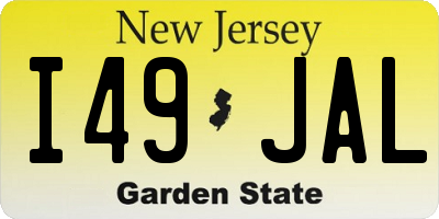 NJ license plate I49JAL