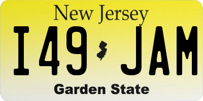 NJ license plate I49JAM