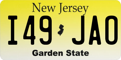 NJ license plate I49JAO