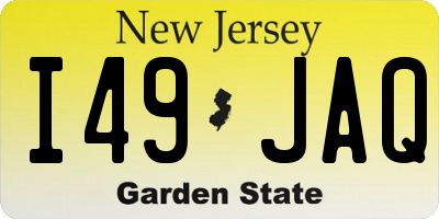 NJ license plate I49JAQ