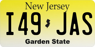 NJ license plate I49JAS