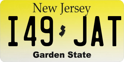 NJ license plate I49JAT