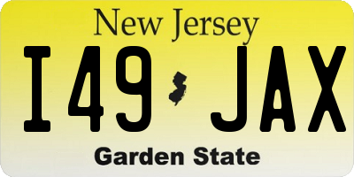 NJ license plate I49JAX