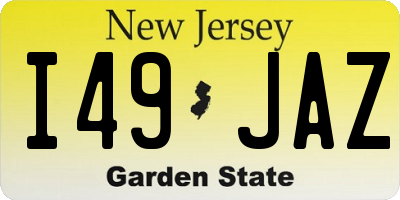 NJ license plate I49JAZ