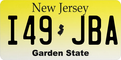 NJ license plate I49JBA