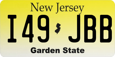 NJ license plate I49JBB