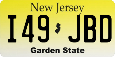 NJ license plate I49JBD