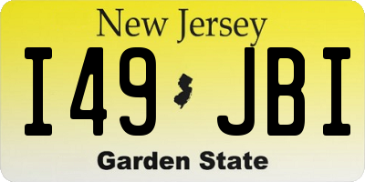 NJ license plate I49JBI