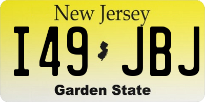 NJ license plate I49JBJ
