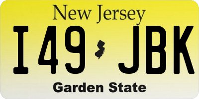 NJ license plate I49JBK