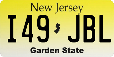 NJ license plate I49JBL