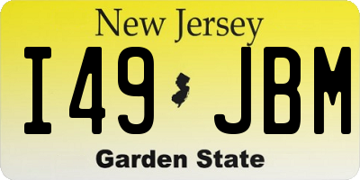 NJ license plate I49JBM