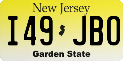 NJ license plate I49JBO