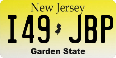 NJ license plate I49JBP