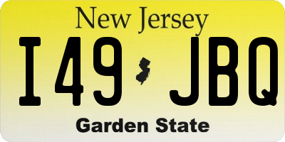 NJ license plate I49JBQ