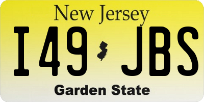 NJ license plate I49JBS