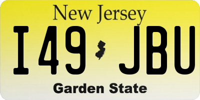 NJ license plate I49JBU