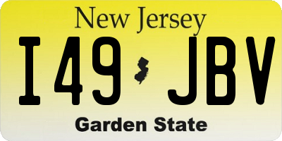 NJ license plate I49JBV