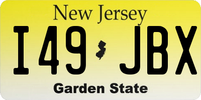 NJ license plate I49JBX