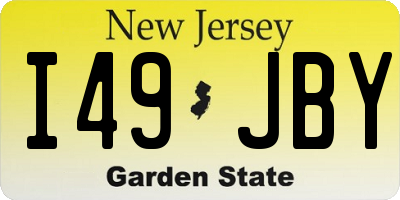 NJ license plate I49JBY