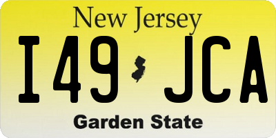 NJ license plate I49JCA