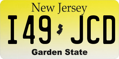 NJ license plate I49JCD