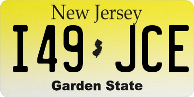 NJ license plate I49JCE