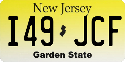 NJ license plate I49JCF