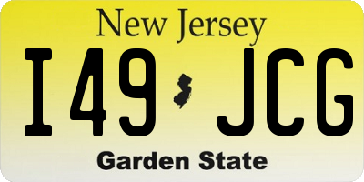 NJ license plate I49JCG