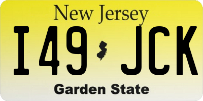 NJ license plate I49JCK