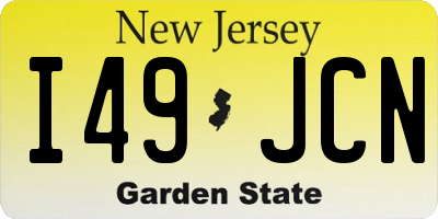 NJ license plate I49JCN