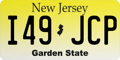 NJ license plate I49JCP