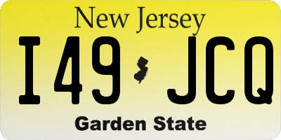 NJ license plate I49JCQ