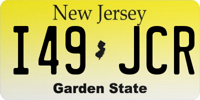 NJ license plate I49JCR