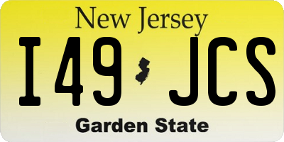 NJ license plate I49JCS
