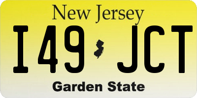 NJ license plate I49JCT