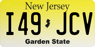 NJ license plate I49JCV